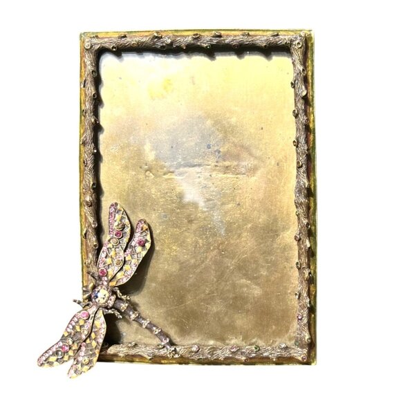 Jay Strongwater Decorative Picture Frame With Swarovski Crystals Dragonfly - Picture 1 of 9